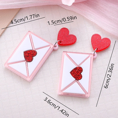 Envelope Heart Drop Earrings