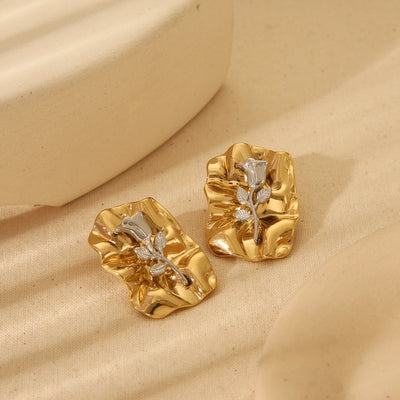 Vintage Style French Rose Ear Studs