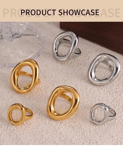 Oval Hollow Out Rings