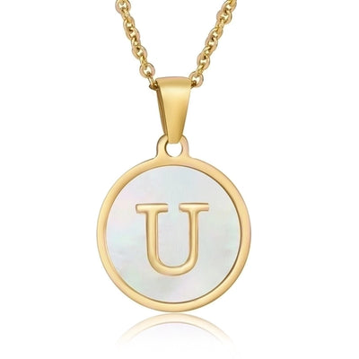 Fashion round letter necklace