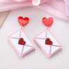 Envelope Heart Drop Earrings