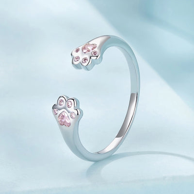 Paw Print Open Ring