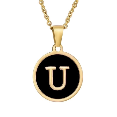 Fashion round letter necklace