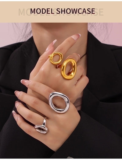 Oval Hollow Out Rings