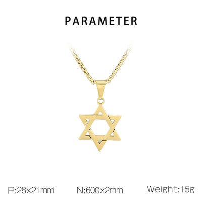 Simple Style Hexagram Pendant Necklace