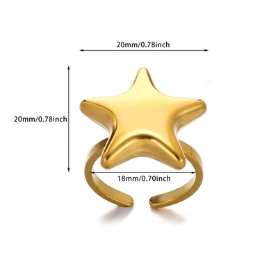 Classic Style Round Star Heart Shape Rings