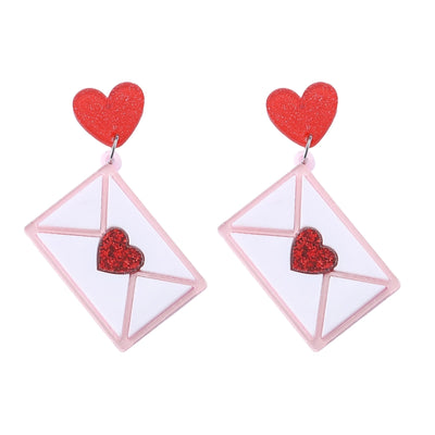 Envelope Heart Drop Earrings