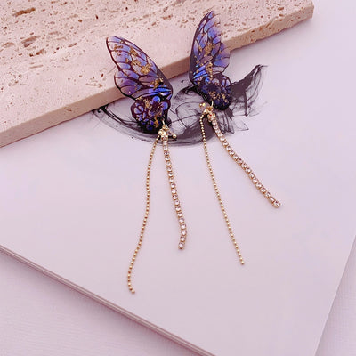 Butterfly women's drop earrings