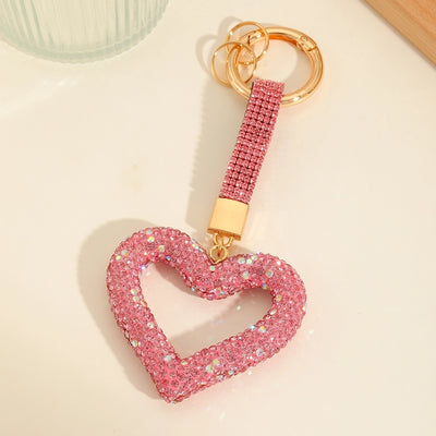 Cute Luxurious Bear Heart Shape Valentine'S Day Keychain