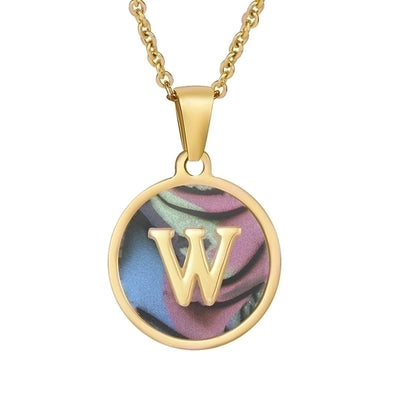 Fashion round letter necklace