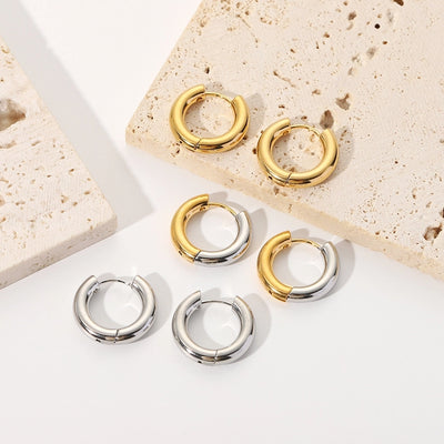 Classic Style Round Hoop Earrings