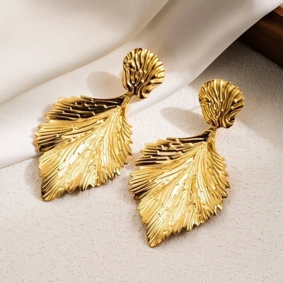 Flower Ginkgo leaf Earrings