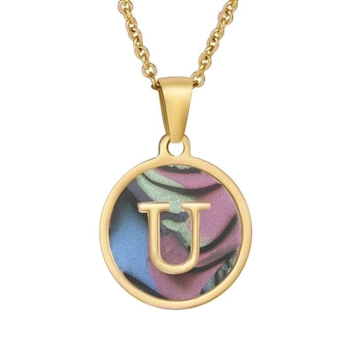 Fashion round letter necklace