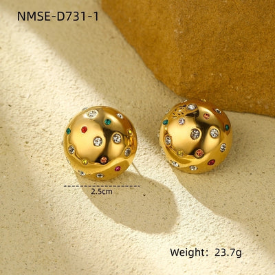 Retro Round Ear Studs