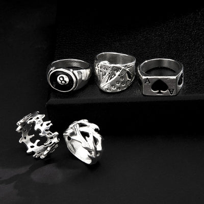 Retro Men'S Ring Set