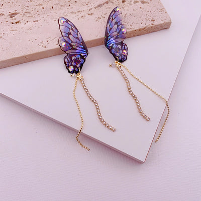 Butterfly women's drop earrings