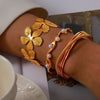 Classic Style Spray Flower Petal Bangle In Bulk