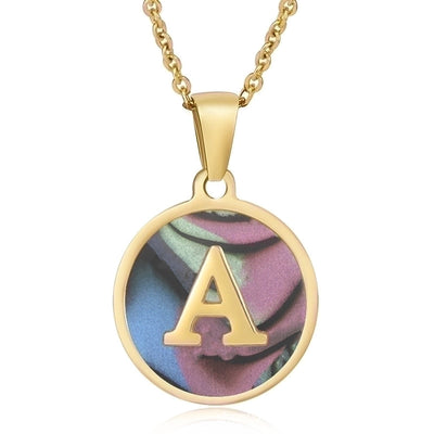 Fashion round letter necklace