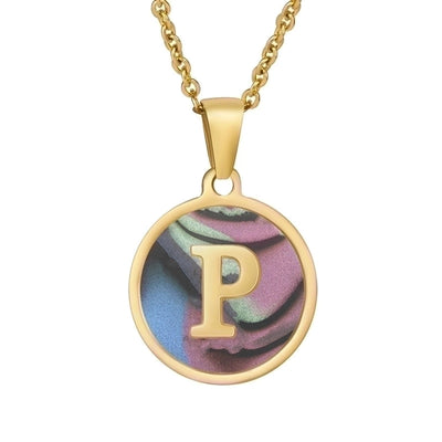 Fashion round letter necklace