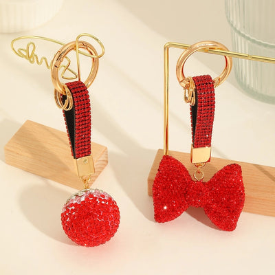 Cute Luxurious Ball Bow Knot Keychain