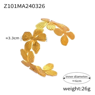 Classic Style Spray Flower Petal Bangle In Bulk