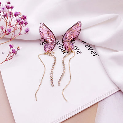 Butterfly women's drop earrings