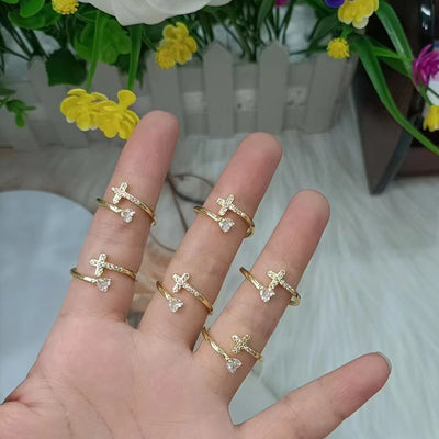 Modern Style Cross Heart Shape Rings