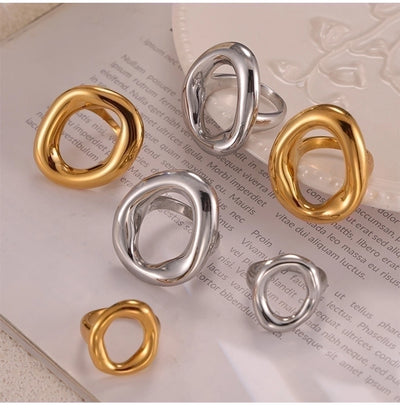 Oval Hollow Out Rings