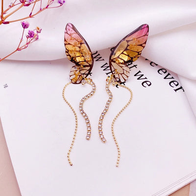 Butterfly women's drop earrings