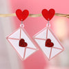 Envelope Heart Drop Earrings