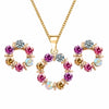 Fashion simple style circle crystal necklace set