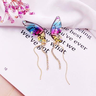 Butterfly women's drop earrings