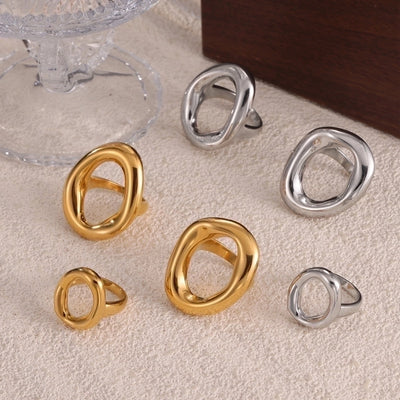 Oval Hollow Out Rings