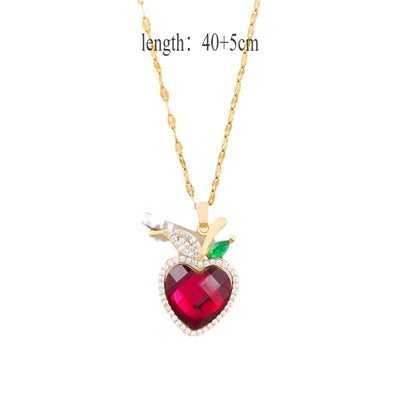 Cute Heart Apple Pendant Necklace